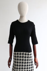 "Dogtooth Knit" Vintage 1960's Dogtooth Knitted Dress UK 12 US 8