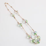 "Marbled Glass" Vintage 1940's Faceted Glass Bead Necklace