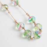 "Marbled Glass" Vintage 1940's Faceted Glass Bead Necklace
