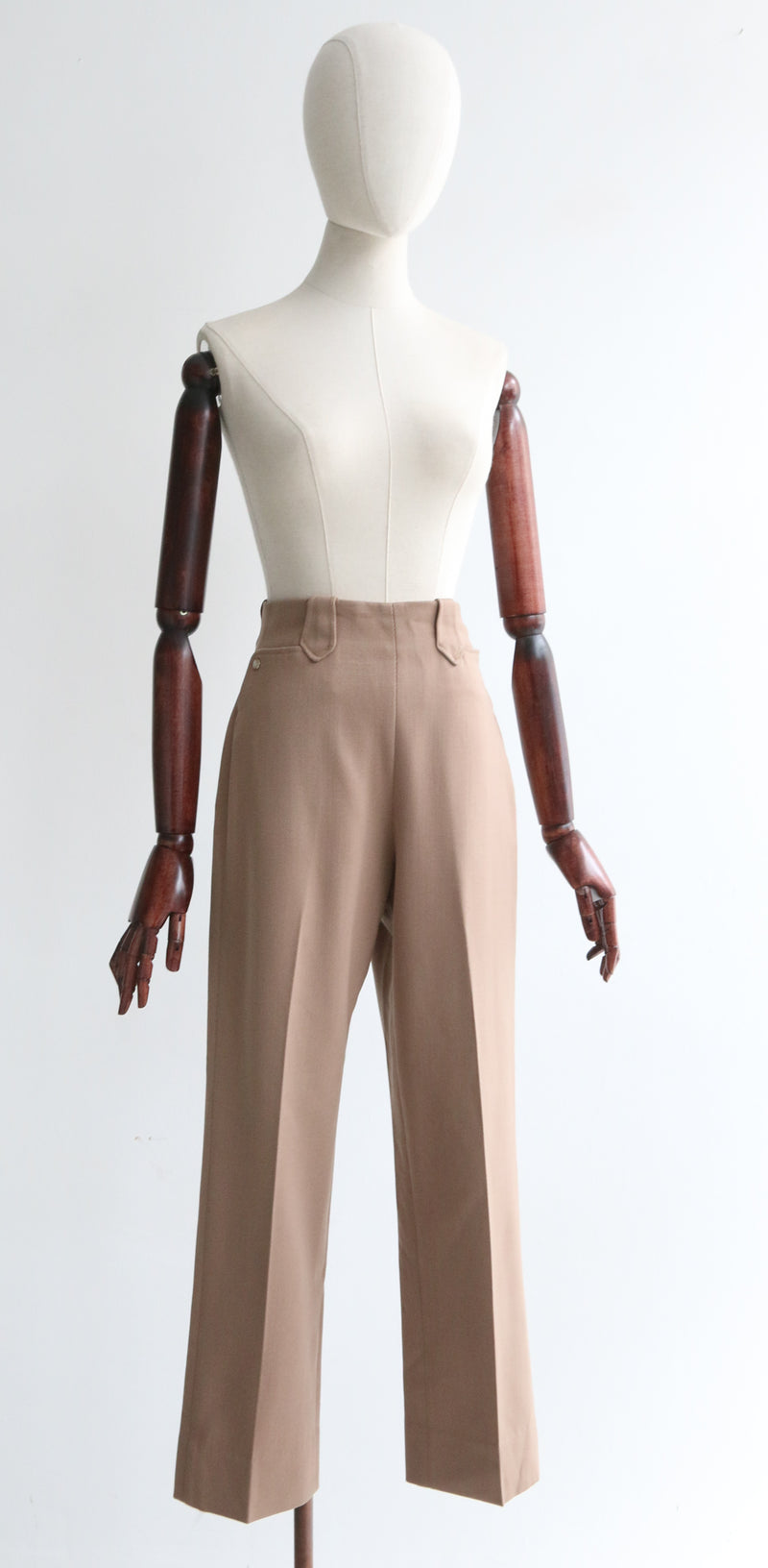 "Ranchwear" Vintage 1940's Taupe Wool Ranchwear Trousers UK 6-8 US 2-4