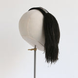 "Rhinestone & Plumage" Vintage 1960's Black Velvet & Plumage Headband