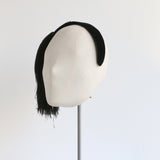 "Rhinestone & Plumage" Vintage 1960's Black Velvet & Plumage Headband