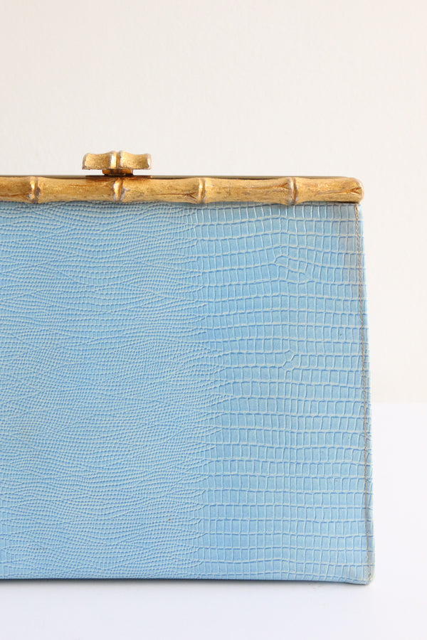 "Gold Bamboo" Vintage 1960's Gold Bamboo Clasp Clutch Bag