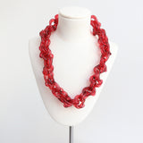"Cherry Lucite" Vintage 1940's Twisted & Linked Cherry Lucite Necklace