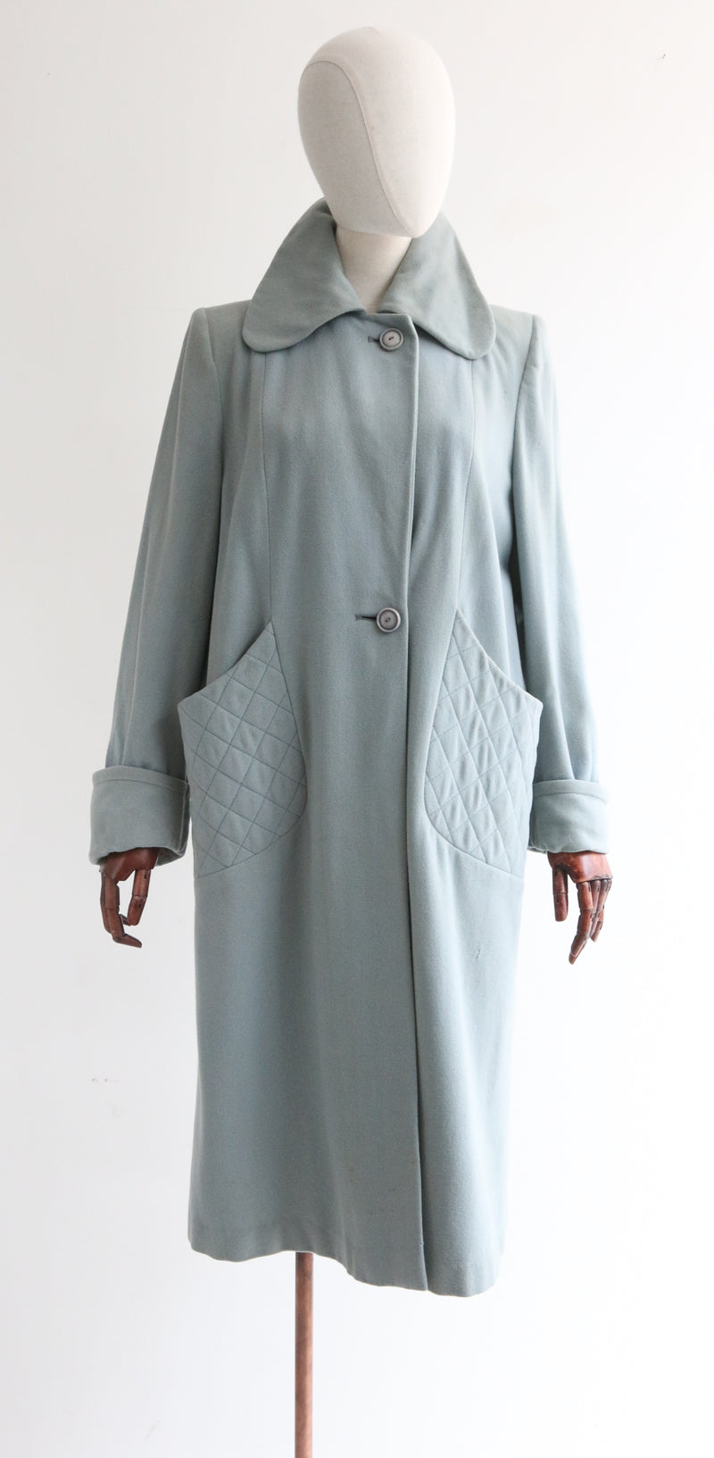 "Duck Egg Blue" Vintage 1940's CC41 Duck Egg Blue Coat UK 10-12 US 6-8