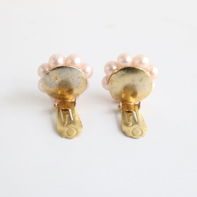 "Pearlescent Pinks" Vintage 1950's Pink Pearlescent Clip On Earrings