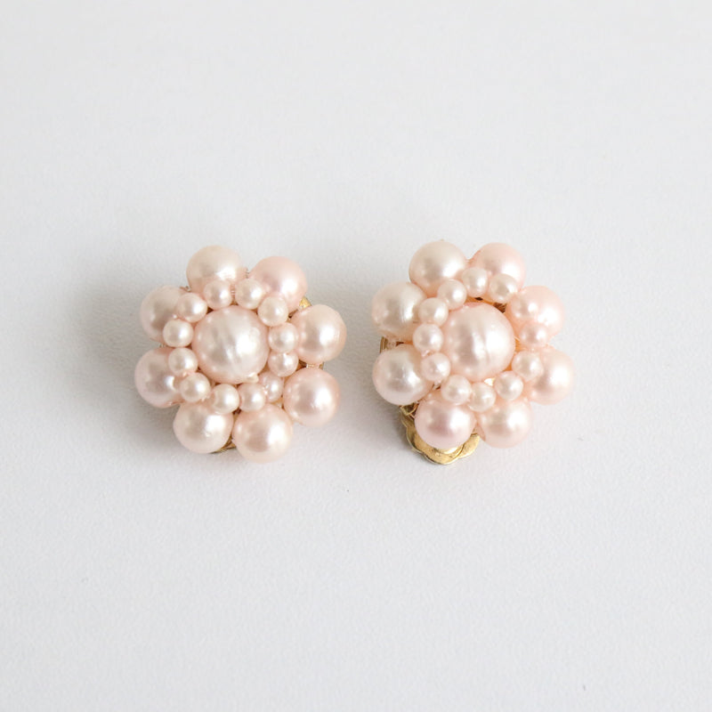 "Pearlescent Pinks" Vintage 1950's Pink Pearlescent Clip On Earrings