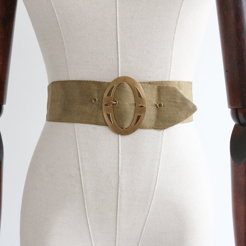 "Gold Lamé Belt" Vintage 1930's Gold Lamé Belt UK 6-8 US 2-4