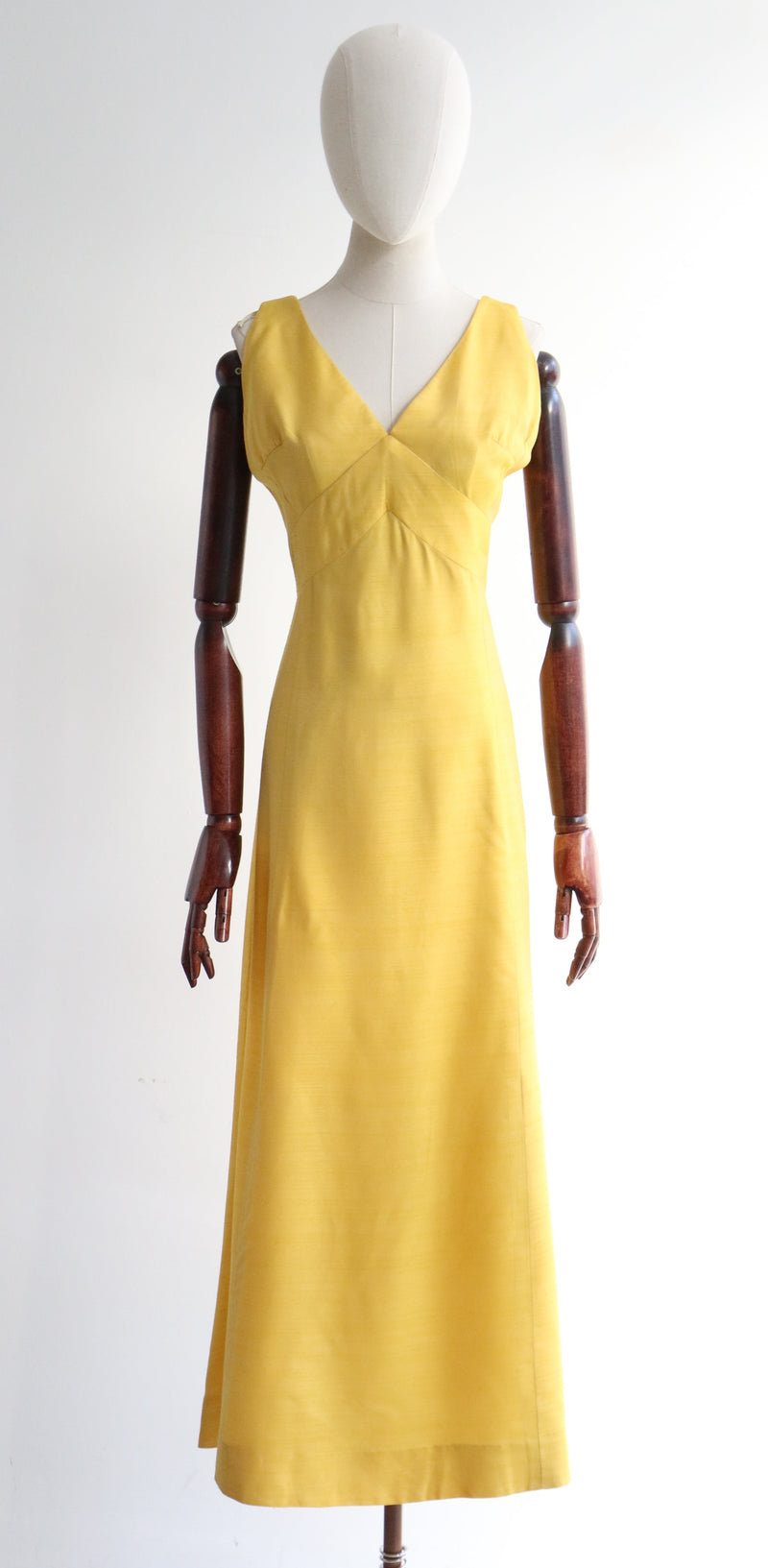 "Marigold & Rhinestones" Vintage 1960's Marigold Yellow Cocktail Dress & Matching Coat UK 10-12 US 6-8