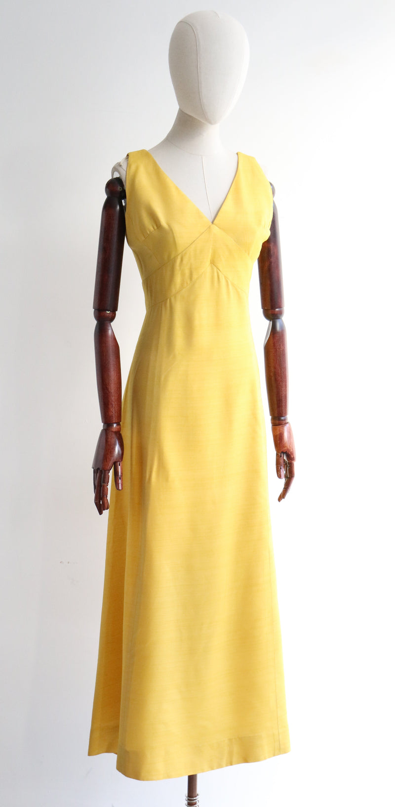 "Marigold & Rhinestones" Vintage 1960's Marigold Yellow Cocktail Dress & Matching Coat UK 10-12 US 6-8