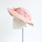 "Powder Pink Felt" Vintage 1940's Pink Felt Hat
