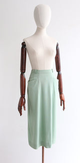 "Sage Green" Vintage 1940's Sage Green Skirt UK 8 US 4