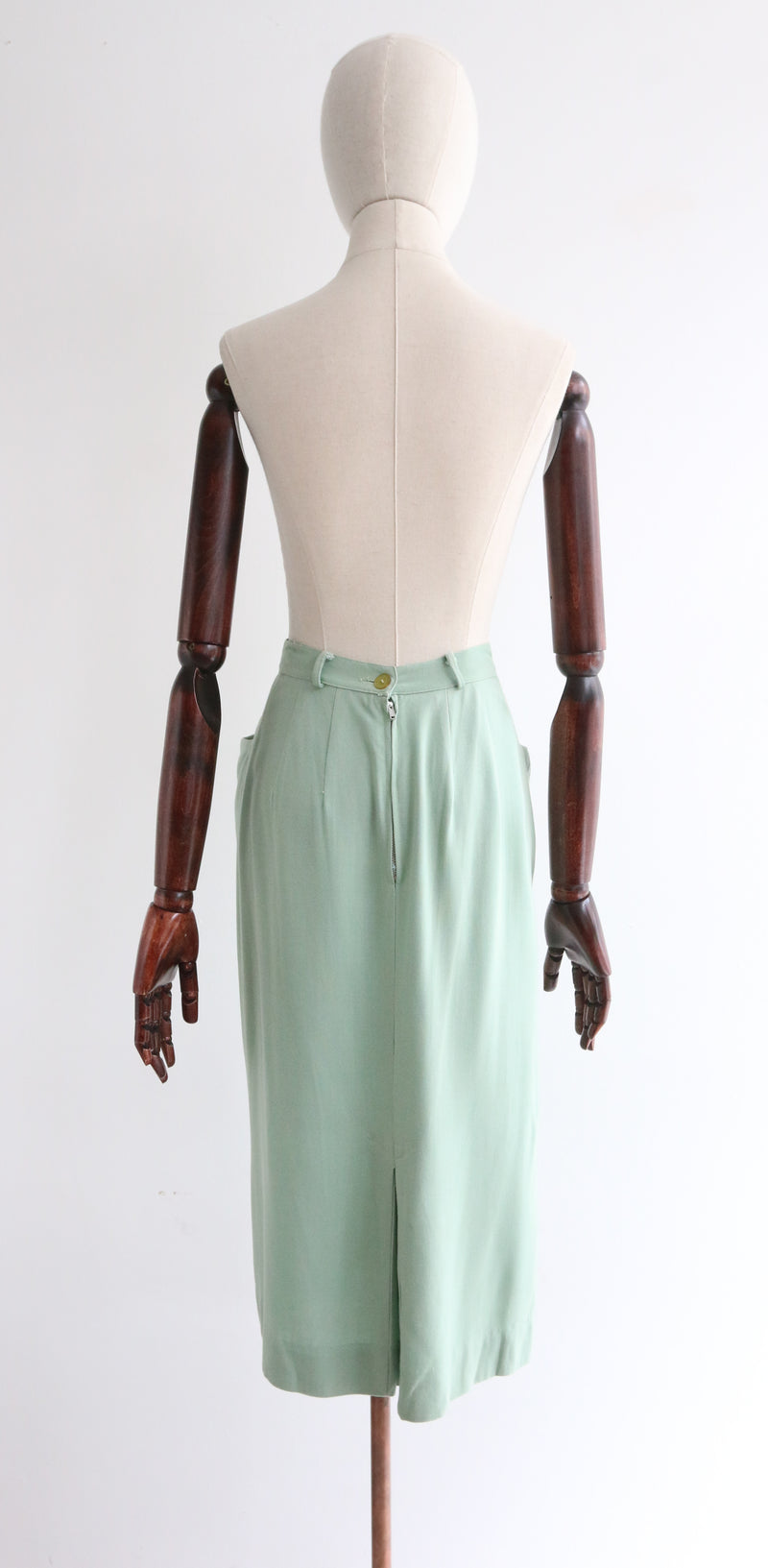 "Sage Green" Vintage 1940's Sage Green Skirt UK 8 US 4