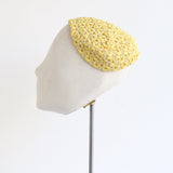 "Meadow Yellow Soutache" Vintage 1950's Yellow Soutache & Rhinestone Bandeau Hat