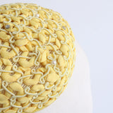 "Meadow Yellow Soutache" Vintage 1950's Yellow Soutache & Rhinestone Bandeau Hat
