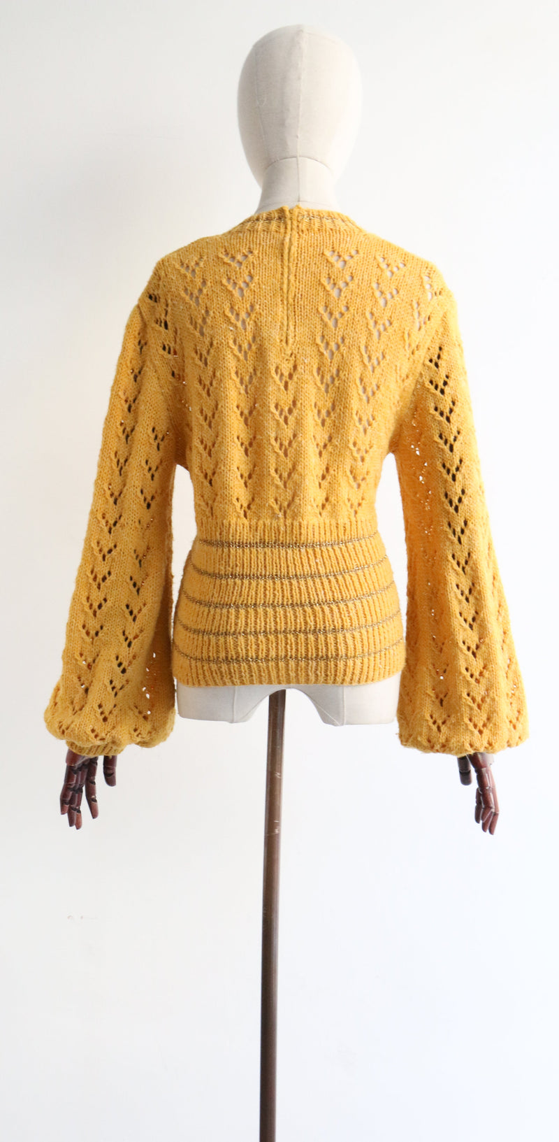 "Yellow & Gold" Vintage 1970's Yellow & Gold Knitted Jumper UK 14 US 10