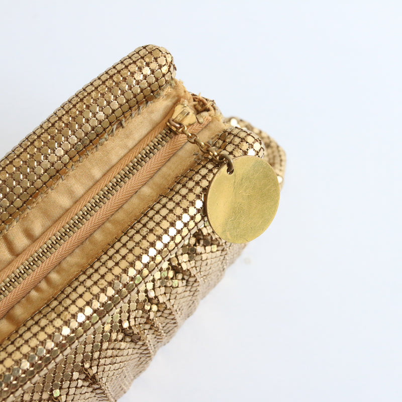 "Gold Mesh" Vintage 1940's Whiting & Davis Gold Mesh Clutch Bag