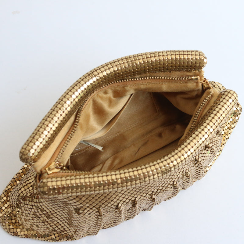 "Gold Mesh" Vintage 1940's Whiting & Davis Gold Mesh Clutch Bag