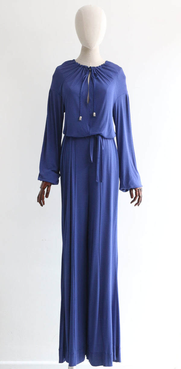 "Tulip Pendants" Vintage Late 1970's Bruce Oldfield Jumpsuit UK 12-14 US 8-10