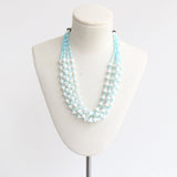 "White Glass Tulips" Vintage 1940's Glass Multi-Strand Necklace