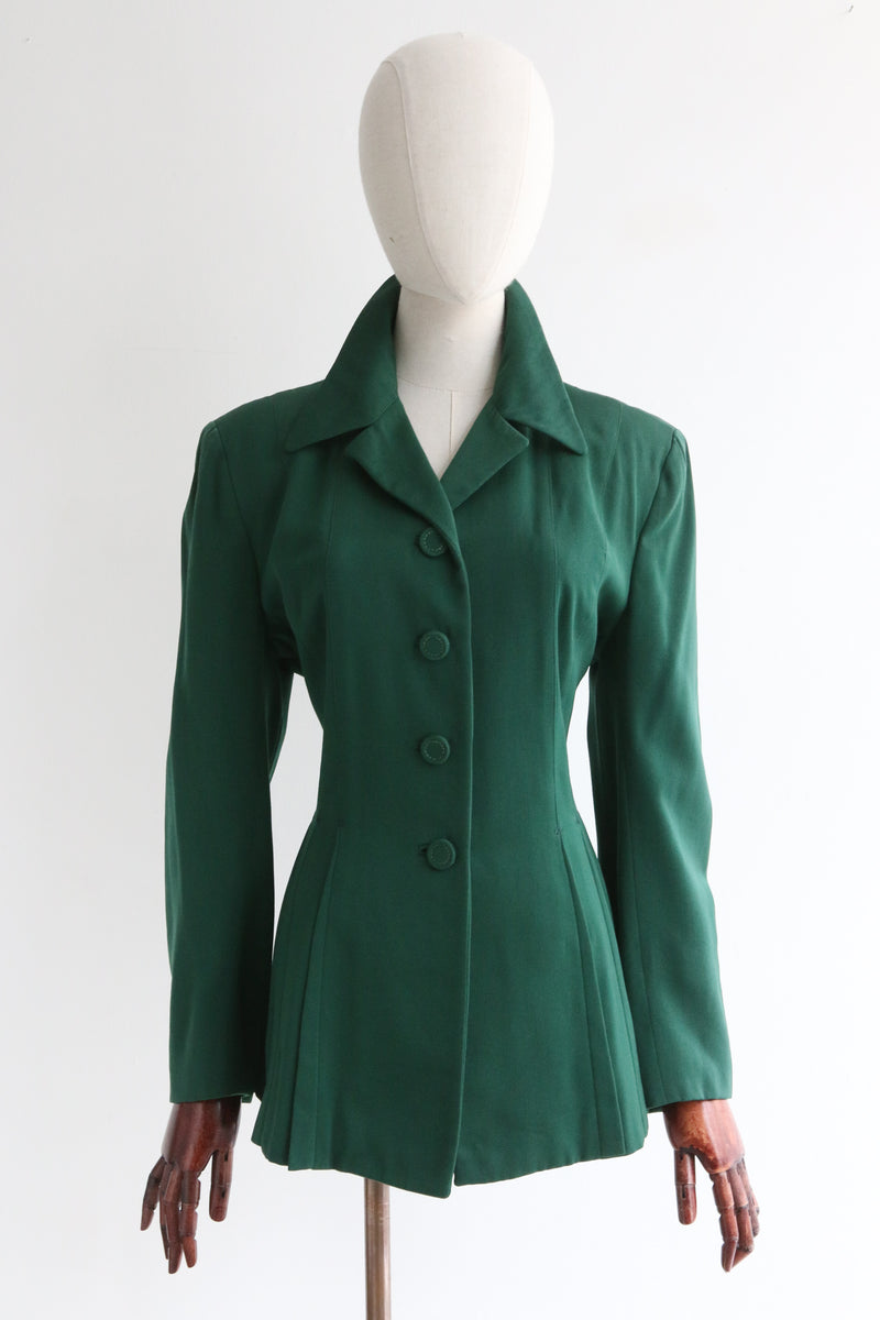 "Forest Green" Vintage 1940's Forest Green Jacket UK 14 US 10