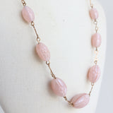 "Pearlescent Pink" Vintage 1940's Pearlescent Glass Bead Necklace