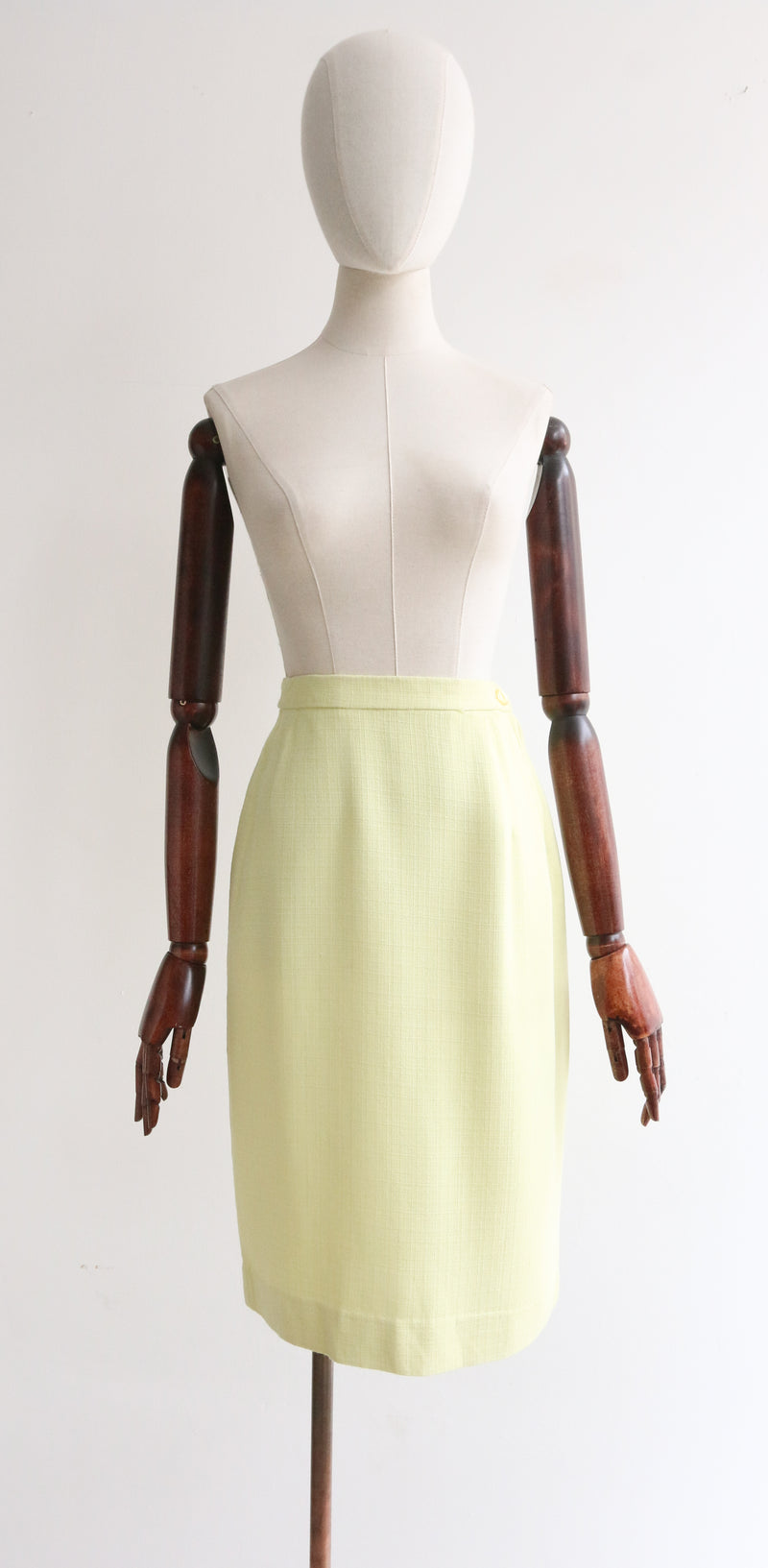 "White Bows" Vintage 1960's Yellow Skirt & Blouse Set UK 6-8 US 2-4