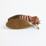 "Brass & Wood" Vintage 1920's French Cicada Brooch