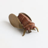 "Brass & Wood" Vintage 1920's French Cicada Brooch