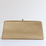 "Caron Of Houston" Vintage 1960's Gold Lurex Floral Embellished Statement Clutch Bag