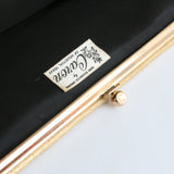 "Caron Of Houston" Vintage 1960's Gold Lurex Floral Embellished Statement Clutch Bag