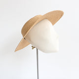 "Summer Straw" Vintage 1940's Wide Brim Straw Percher Hat