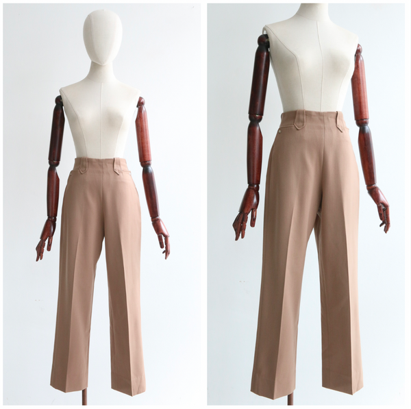 "Ranchwear" Vintage 1940's Taupe Wool Ranchwear Trousers UK 6-8 US 2-4