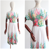 "Wild Flowers " Vintage 1940's Wild Flower Print Dress UK 12 US 8
