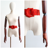 "Russet Red" Vintage 1930's Russet Red Suede Belt UK 8-12 US 4-8