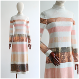"Sequin Vision" Vintage 1960's Teal Traina Sequin Dress UK 12 US 8