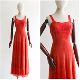 "Trailing Soutache & Glass Beadwork" Vintage 1940's Soutache & Bead Evening Dress UK 12 US 8