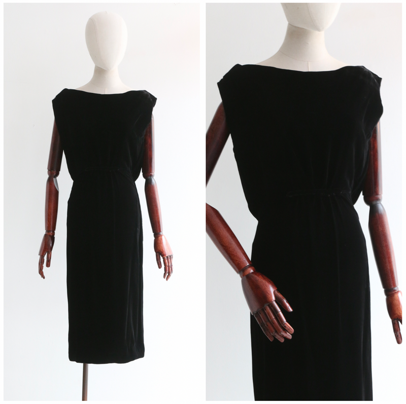 Vintage black deals velvet dress