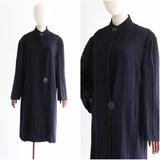 "Deco Delight" Vintage 1930's Navy Blue Wool Coat UK 14 US 10