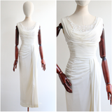 "Draped & Pleated Sequins" Vintage 1950's Draped & Pleated Dress  UK 10-12 US 6-8