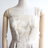 "Lido" Vintage 1960's Gold Brocade Lurex Dress UK 10