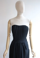 Vintage 1950's dress 1950's black dress 1950's wiggle dress 1950's black strapless dress 1950's Frank Usher dress 1950s cocktail UK 10-12
