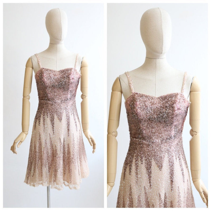 Doris Clark" Vintage 1950's Pink Ombre Fully Sequinned Dress UK 6-8 Willow Hilson Vintage Doris Clark" Vintage 1950's Pink Ombre Fully Sequinned Dress UK 6-8 Willow Hilson Vintage