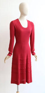Vintage 1930's dress vintage 1930's crepe silk dress original 1930's red dress 1930's red silk dress 1930 fashion original 30s dress UK 8-10