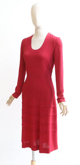 Vintage 1930's dress vintage 1930's crepe silk dress original 1930's red dress 1930's red silk dress 1930 fashion original 30s dress UK 8-10