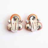 "Christian Dior Murano" Vintage 1958 Christian Dior Rhinestone & Murano Clip-on Earrings