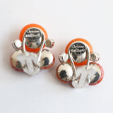 "Christian Dior Murano" Vintage 1958 Christian Dior Rhinestone & Murano Clip-on Earrings