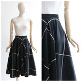 "Ric Rac" Vintage 1950's Full Circle Ric Rac Embellished Skirt UK 10