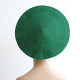 "Seeley" Vintage 1940's Green Straw Wide Brim Beret Hat