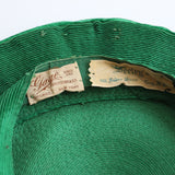 "Seeley" Vintage 1940's Green Straw Wide Brim Beret Hat